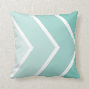 Coussin Motif Mint Ombré Chevron Stripes