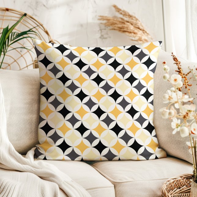 Coussin Motif moderne Black Gold Diamond (Créateur téléchargé)