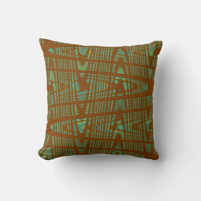 Coussin Motif moderne Brown Blue Wave (Recto)