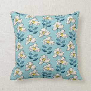 Coussin Motif moderne de feuille florale de la moitié du