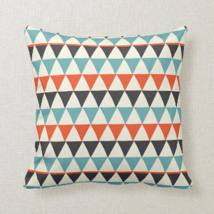Coussin Motif moderne de triangle de la rétro moitié du