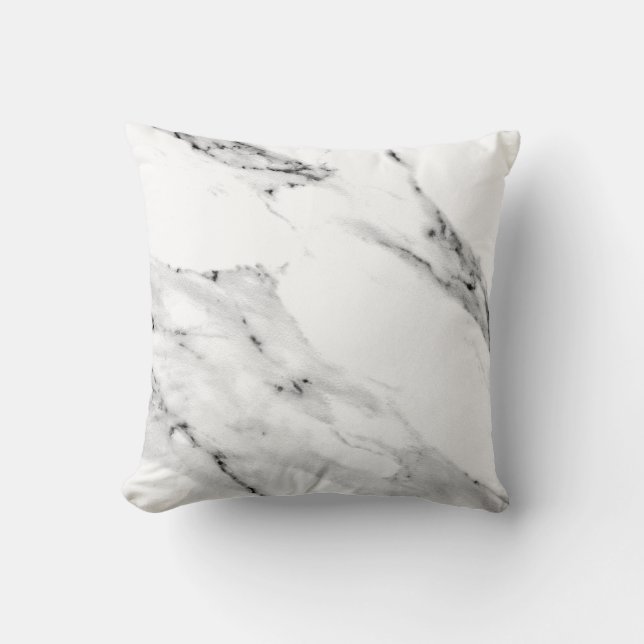 Coussin Motif moderne en marbre blanc gris noir (Recto)