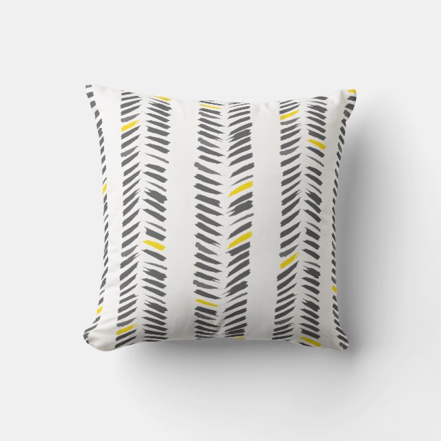 Coussin Motif moderne en sanglier gris jaune (Recto)