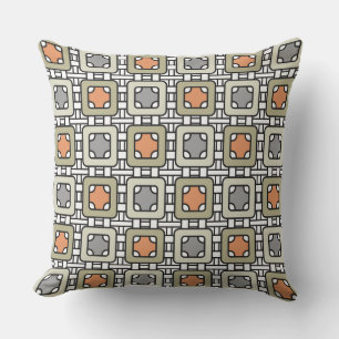 Coussin motif moderne géométrique art déco gris olive oran