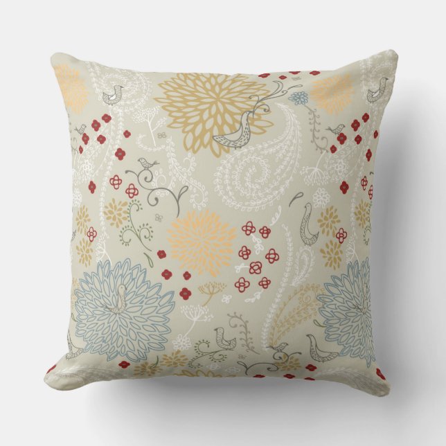 Coussin motif montrant le jardin bouclé (Recto)