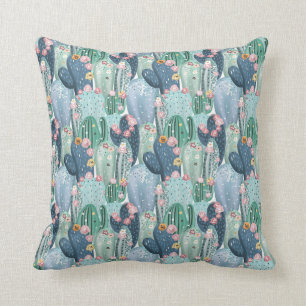 Coussin Motif mou de cactus du monogramme   Patel