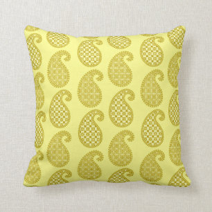 Coussin Motif, moutarde et jaune pâle de Paisley
