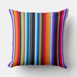 Coussin Motif multicolore à rayures serape de cantina