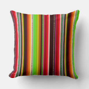Coussin Motif multicolore à rayures serape de cantina