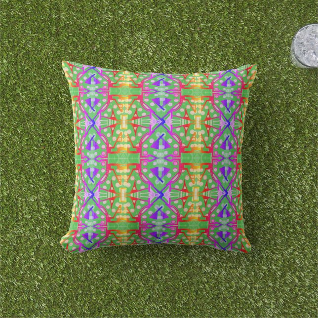 Coussin Motif multicolore coloré (Herbe)