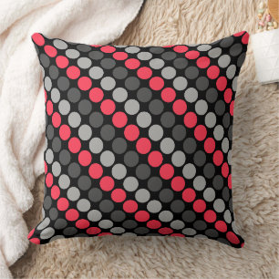 Coussin Motif multicolore Retro Soixante Pois gris