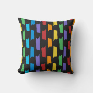 Coussin Motif multicolore sur noir