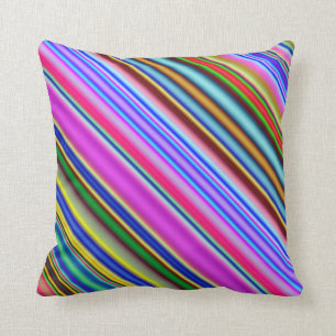 Coussin Motif multicolore vibrant et attirant de rayures