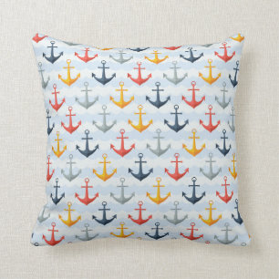 Coussin Motif nautique avec des Ancres