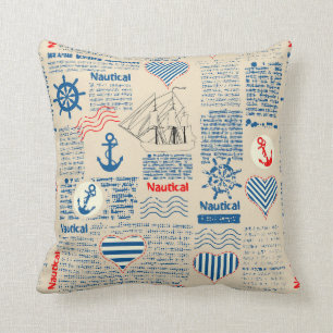 Coussin Motif nautique de journal