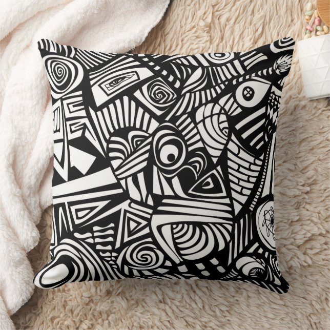 Coussin Motif noir blanc mignon (Couverture)