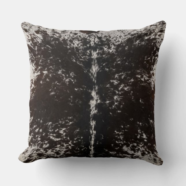 Coussin Motif noir et blanc de la vache à capuchon (Recto)