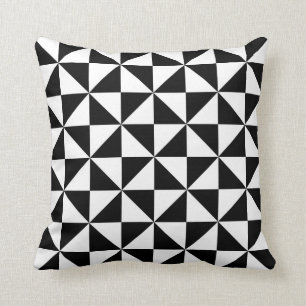 Coussin Motif noir et blanc de triangle