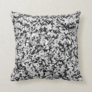 Coussin Motif noir gris blanc arctique de camouflage de