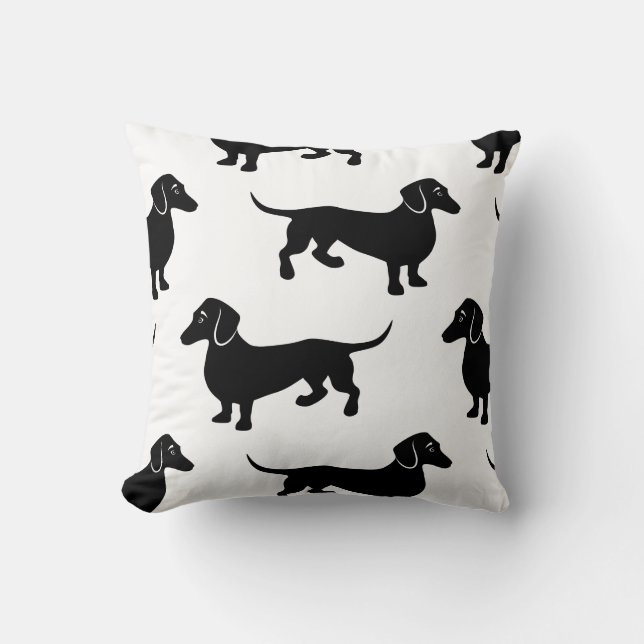 Coussin Motif noir mignon de teckel (Recto)