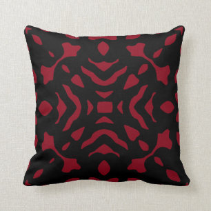 Coussin Motif noir rouge foncé rouge sang de Bourgogne de