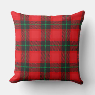 Coussin Motif noir rouge Tartan plaid