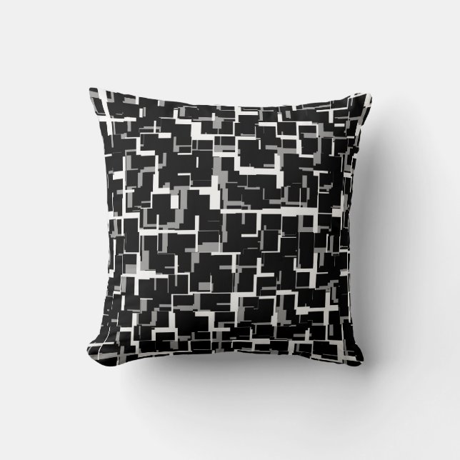 Coussin Motif numérique Camion noir blanc gris (Recto)
