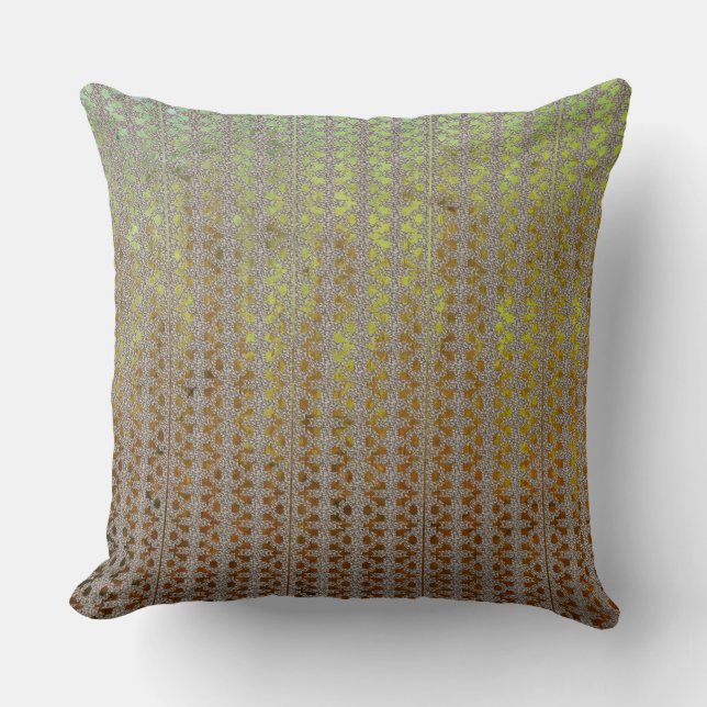 Coussin Motif Ombre vert, or et Brown (Recto)