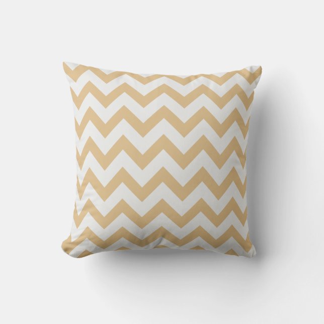 Coussin Motif or neutre et blanc (Recto)