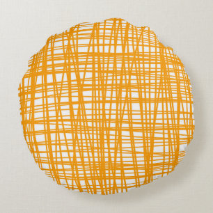 Coussin motif orange et blanc