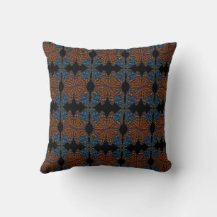 Coussin Motif orange et bleu de l'aile du papillon monarqu