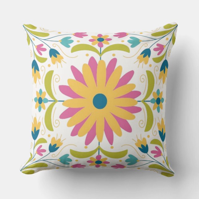 Coussin Motif Otomi mexicain (Recto)