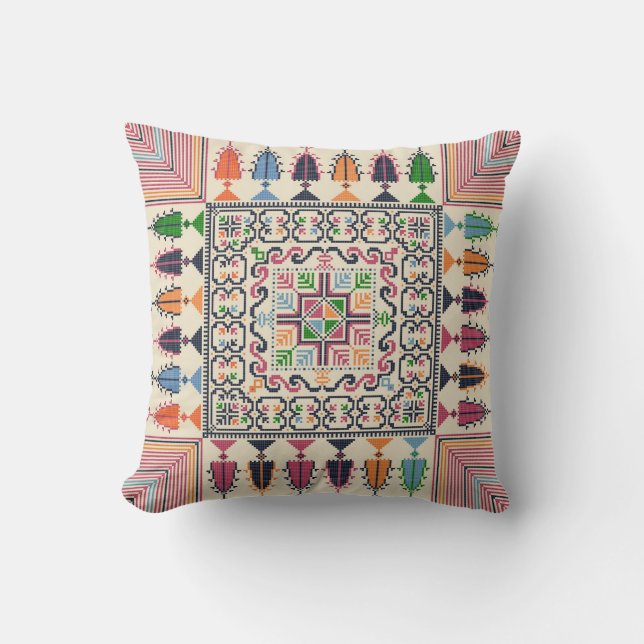 Coussin Motif palestinien de broderie (Recto)
