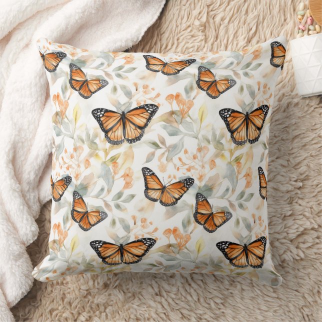 Coussin Motif papillon orange Monarch (Couverture)