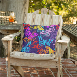 Coussin Motif Papillons Multicolores