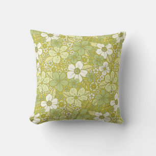 Coussin Motif Pastel vert et jaune