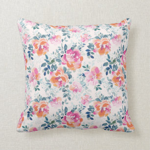 Coussin Motif peint de roses