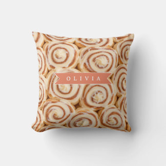 Coussin Motif personnalisé de roulé à la cannelle Boulange