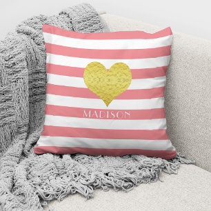 Coussin Motif Personnalisé Moderne Grilles Roses