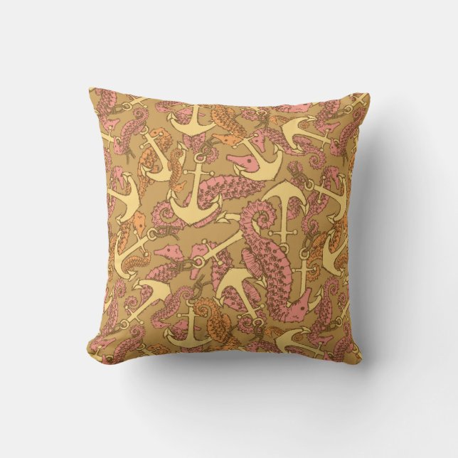 Coussin Motif peu précis d'hippocampe et d'Ancre (Recto)