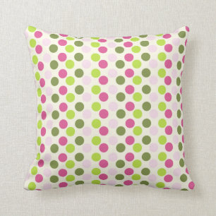 Coussin Motif pointu en rose et vert