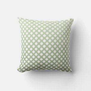 Coussin Motif pois gris vert et blanc