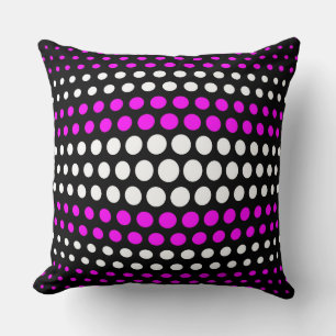 Coussin Motif Pois moderne Magenta & White