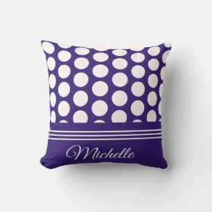 Coussin motif pois sur ultra violet