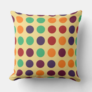 Coussin Motif Polka de couleur vintage