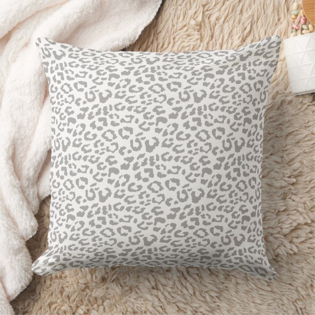 Coussin Motif Poster de animal moderne Leopard Pewt Grey (Couverture)