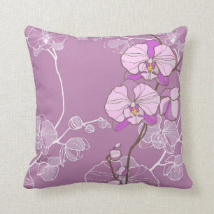 Coussin Motif pourpre d'orchidée