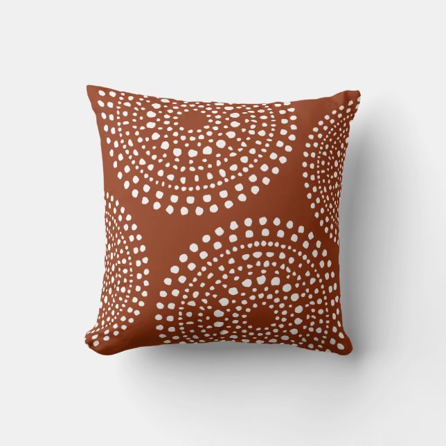 Coussin Motif primitif de la mosaïque de Boho Terra Cotta (Recto)