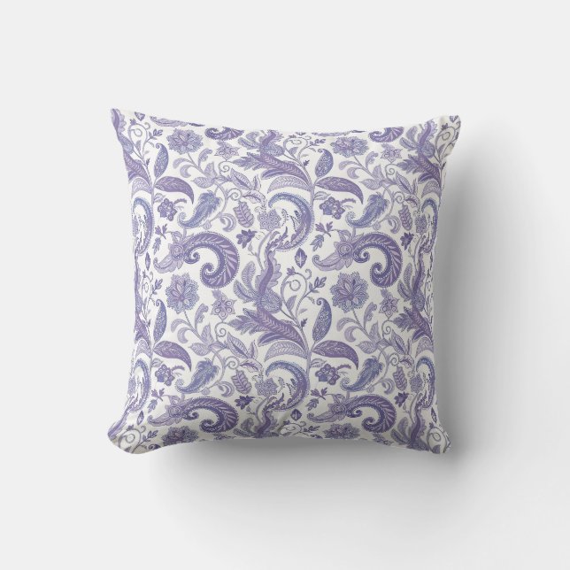 Coussin Motif Purple Paisley (Recto)