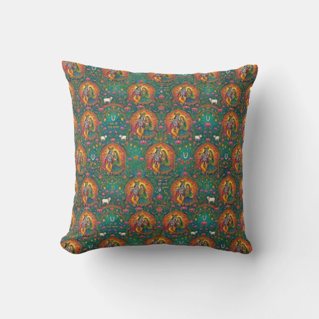 Coussin Motif Radhe Krishna (Recto)